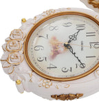 Cream Double Sided Large Wall Clock, Elegant, Traditional, Vintage Style 360° Rotating Metal Wall Clock, Indoor Outdoor Office Living Room Porch Clock Wall Decor (Cream Double Sided Clock)