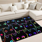 Black Cat Rug for Bedroom, Kids Cat Carpet for Girls Room Decor, Funny Cats Rugs Room Decor Playroom Cute Cats Themed Kids Area Rug Washable Non Slip Childrens Bedroom Mat 3x4 Feet