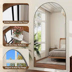 MISSDAY Oversized Arched Full Length Mirror, 81"x41" Black Full Body Mirror with Stand, Floor Mirror Large Free Standing, Leaning or Hanging, Aluminum Frame Mounted Mirrors Wall Mirrors for Bedroom
