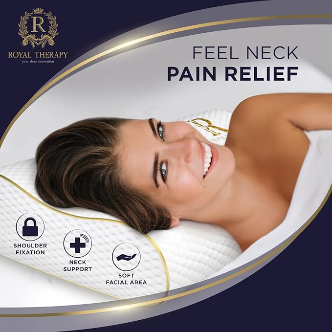 Memory Foam Pillow, Cervical Pillow, 4-Layer Queen, Contour Pillow, Side Sleeper, Neck Support, Pillow for Neck Pain, CertiPUR-US