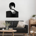 SIGNLEADER Metal Wall Art Decor Love Romance Minimalist Modern Abstract Wall Sculpture Hangings Home Decoration for Living Room, Bedroom, Bathroom, Kitchen, Outdoor - 24" Black