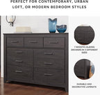 Signature Design by Ashley Brinxton Urban Contemporary 7 Drawer Dresser, Charcoal