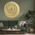 SIGNLEADER Metal Wall Art Decor Color Block Circles Minimalist Modern Abstract Wall Sculpture Hangings Home Decoration for Living Room, Bedroom, Bathroom, Kitchen, Outdoor - 18" Gold