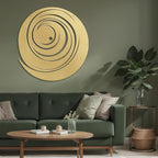 SIGNLEADER Metal Wall Art Decor Color Block Circles Minimalist Modern Abstract Wall Sculpture Hangings Home Decoration for Living Room, Bedroom, Bathroom, Kitchen, Outdoor - 18" Gold