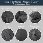 Olive + Crate Tencel Eucalyptus Cooling Duvet Cover Set - Hypoallergenic, Lyocell Tencel Duvet Cover - Temperature Regulating with Hidden Button Closure & Corner Ties - California King [Charcoal]