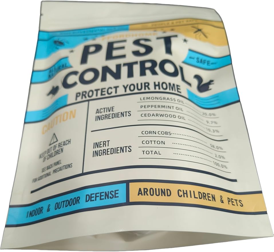 Pest Control Pouches Mosquito Repellent Mice, Rats, Ants, Cockroaches, Moths, and Other pests Peppermint Oil Mouse Repellentrat Repellent for House(8p)