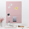 Navaris Fabric Memo Bulletin Board - 20" x 28" Velvet Memory Board for Wall to Display Photo Collages, Pictures, Notes - Includes 6 Push Pins - Pink