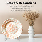 Iron Plate Stands for Display, Foldable Book Holder & Easel Stand for Sign, Versatile Poster Stand and Small Plate Stand for Home Decor, Art, Photo Frame, Card, Crystal Display (Silver, 8 inch (4Pcs))