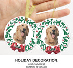 Personalized Custom Photo Ornaments for Christmas Tree - Ceramic Hanging Xmas Ornaments for Couples, Family, Wedding
