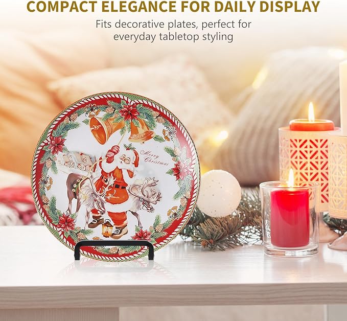 DIDUDIDU Plate Holder Easel Display Stand - Metal Plate Stands for Display - Tabletop Picture Stand - Black Iron Easels for Display Pictures | Photo Frames | Book | Decorative Plates | Plaque