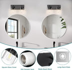 Bathroom Vanity Light, Square Design 2 Lights Morden Bathroom Lighting Fixtures Over Mirror, Black Light Fixtures for Living Room/Bedroom