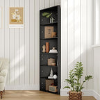 6 Tier Corner Shelf with Adjustable Shelf, 68" Tall Corner Bookshelf Bookcase, Freestanding Corner Display Storage Shelf for Living Room, Office, Kitchen, Bath Room,Small Space, Black