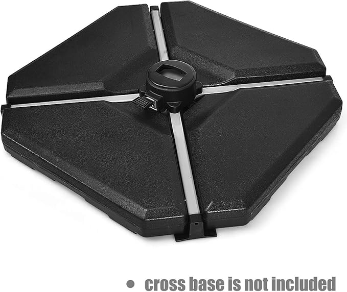 Giantex 4PCS Patio Offset Umbrella Base Weight, 195 lbs Water Sand Filled Umbrella Stand for Cantilever Offset Umbrella, Outdoor Market Umbrella Base with Easy-Filling Spouts