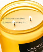 M&SENSE Limocello Scented Candle - 11.6oz Natural Soy Wax Non Toxic 70-Hour Slow Burning 2-Wick Lemon Highly Scent for Home Decor, Summer Candle for Yoga Spa & Meditation & Relaxing Gift