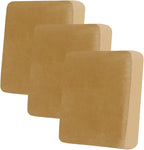 hyha Velvet Couch Cushion Covers, Soft Sofa Seat Covers for sectional 3 Cushion Couch Washable, Magic Sofa Slipcover with Elastic Bottom, Non-Slip Furniture Protector for Pets, Kid(3PC, Camel)