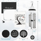 The Wind Chime CO Deep Tone Sympathy Wind Chime with 6 Andonized Aluminum Tubes Tuned Soothing Melody, Memorial Wind Chimes for Outside Decoration (Patio, Graden, Yard) 40"