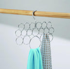 iDesign Axis Metal Loop Scarf Hanger, No Snag Closet Organization Storage Holder for Scarves, Men's Ties, Women's Shawls, Pashminas, Belts, Accessories, Clothes, 18 Loops ,0.3" x 9.9" x 11.2", Chrome