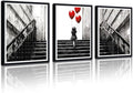 Novatique Black and White Art Graffiti Wall Decor Banksy Canvas Wall Art Teenager Graffiti Art Painting Picture Prints for Living Room Bedroom,12" x 16" x 3Pcs