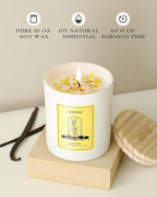 AOOVOO Vanilla Scented Candles for Women - Aromatherapy Candle with Crystals Inside, 10oz Soy Candles for Home Scented, Birthday Gifts Valentines Day Candle for Women Mom