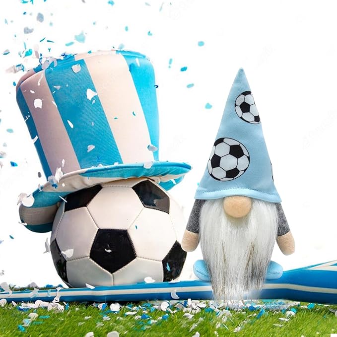 Little Football Soccer Gnomes Plush Ornaments Cute Swedish Tomte Nisse Dwarf Gnome Doll Sports Game Fans Gifts Tiered Tray Home Decoration