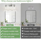 3-Light Bathroom Light Fixtures, Vanity Light with Clear Glass Shades, Brushed Nickel Bathroom Light Fixtures Over Mirror, Modern Bathroom Wall Lamp for Mirror Living Room Cabinet Bedroom