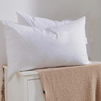 Goose Down Feather Pillows, Soft Bed Pillows Queen Size Set of 2, 100% Soft Cotton Shell, Hotel Pillows for Back, Stomach or Side Sleepers