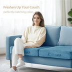 Codi Thick Replacement Couch Cushions, Upholstery Foam with Washable Covers for Sofa Cushion Chair Meditation - 24 × 24 × 5 Inch, High Density Foam, Blue