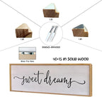 Surfapans Sweet Dreams Wall Decor Above Bed 40"x15" ofr Master Bedroom Guest Room Wood Framed Rustic Over Bed Wall Art Sign (Wood)