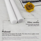 12-Inch Tall Dripless Taper Candles Set of 4 - White Tapered Candles, Perfect for Wedding,Dinner - Smokeless, Unscented, Long Burning - Hand Poured, Colored Tall Candlesticks - Blancas
