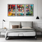 Novatique The Last Supper Wall Art Jesus Canvas Wall Art for Home Decoration Graffiti Art Picture Canvas Print for Office,24" x 36" x 3pcs