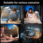 Desk Lamps for Home Office with Stable Base, 1000LM Ultra Bright Eye-Caring Desk Light, 3000K-6000K Dimmable Table Lamp with Stepless Dimming & Timing Function for Work, Reading, Bedroom