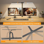 LED Desk Lamp for Home Office - Remote Control Desk Light Computer Lamp with clamp, 22W, Dimmable, Color Changing, Touch Control, Height Adjustable, Black Table Task Light Bar for Work