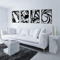 Pymin 4 Pack Modern Metal Abstract Wall Art, Minimalist Matte Black Single Line Art Décor, 3D Sculptures Textured Hanging Wall Home Decor and Shadow Effect Wall Decor for Living Room, 22.5"x15.7"
