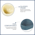 TIDTALEO Eyeglasses Holder Plush Sunglasses Stand Linen Fabric Dark Blue Eyewear Organizer Desktop Storage for Home Office