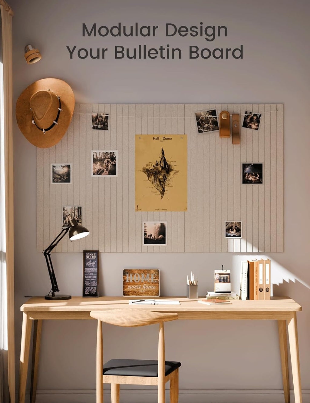 Large Felt Bulletin Board 48" x 36" – Wall Mounted Memo Board for Office & Home