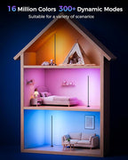 Corner LED RGB Floor Lamp, Smart Dimmable Corner Light with Music Sync, Color Changing Ambient Lighting with App and Remote Control, for Bedroom, Living Room Gaming Room