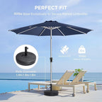 HOMSHADE 80lbs Patio Umbrella Stand, H12 Heavy Duty Base for Outdoor Market Umbrella, Fillable Weights with High-Density HDPE Material for Outside Patio(Black,Round)