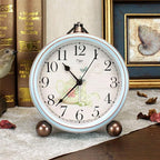 Maxspace 5.2in Desk Clock, Retro Silent Analog Clock Non-Ticking & Battery Operated with Quartz Movement,Clock Decor for Bedroom Living Room