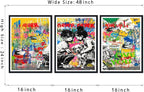 Novatique Banksy Wall Art Abstract Pop Art Wall Decor Street Art Graffiti Poster Print Colorful Graffiti Wall Art for Teenager Room Decor,16" x 24" x 3pcs