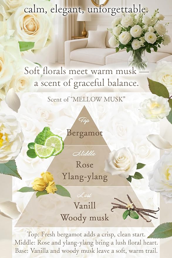 White Musk Luxury Japanese Incense Sticks 60sticks Mellow Musk Bergamot Vanila Coreless Low Smoke Natural Charcoal Free Non Toxic Aromatherapy Meditation Calming Stress Relief Relaxation Yoga TOMORI