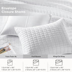 Comfort Spaces Kienna Quilt Set- Double Sided Stitching Design Summer Blanket, Lightweight, Soft, All Season Bedding Layer, Matching Sham, White, Coverlet Full/Queen(90"x90") 3 Piece