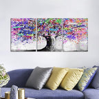 Novatique Graffiti Wall Decor Colorful Tree Wall Art Abstract Pop Graffiti Posters Canvas Print Street Art Tree of Life Wall Art Home Decor for Living Room Bathroom,12" x 16" x 3Pcs