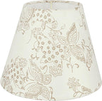 Aspen Creative 58903A, Empire Uno Lamp Shade in Cream with Butterfly Pattern, 5" Top x 9" Bottom x 7" Slant Height, Slip UNO 33mm