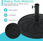 COBANA Patio Umbrella Base, 40lbs Outdoor Heavy Duty Resin Umbrella Stand for Garden, Backyard, Porch, Balcony, Black
