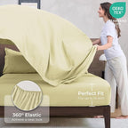 HEVUMYI Cream Yellow Twin Comforter Set - 5-Piece All Season Bed in a Bag Twin, Ultra Soft Bedding Set with Comforter, Flat Sheet, Fitted Sheet, Pillowcases, Pillow Shams