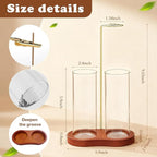 Incense Holder for Sticks 2 in 1 Incense Burner Holder with Storage & Ash Catcher Wooden Base, Glass Vessels, Metal Clip for Meditation, Yoga, Spa, Home & Garden Decor (Two Bases Included)