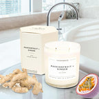 Calyan Wax Co. Passionfruit & Ginger 2 Wick Scented Candle - 37 Hour Burn - Luxury Non Toxic Soy Wax Candles - Long Lasting Large Glass Jar Candle for Home - 8.8oz