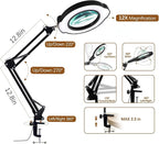 12X Magnifying Glass with Light and Clamp, Magnifier with Light Hands Free,84 LEDs Real Glass Lens Magnifying Lamp for Close Work, Repair, Reading, Craft (Black 2)