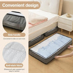 90L Under Bed Storage Containers, Closet Organizers and Storage Bins, Foldable Underbed Storage Bags for Blanket, Clothing, Comforter, Sweaters, Pillows, Linen Sheets, Wrapping Paper, grey