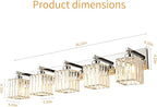 Modern Vanity Light 5-Lights Chrome Crystal Bathroom Wall Light Fixtures